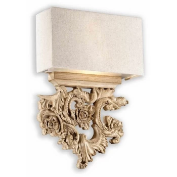 Image of Ideal Lux Lighting - Ideal Lux Peter - 2 Light Indoor Wall Light Brown, Beige with Shade, E14