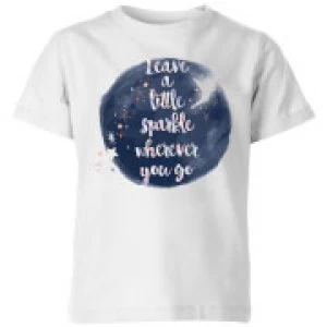 Image of Disney Leave A Little Sparkle Kids T-Shirt - White - 7-8 Years - White