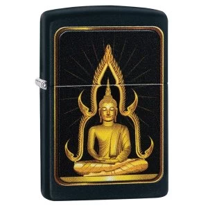 Image of Zippo Unisexs Buddah Black Regular Windproof Lighter