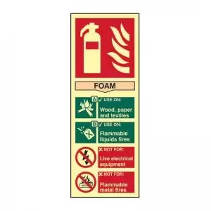 Image of Fire Extinguisher Foam&rsquo; Sign; 1.3mm Rigid Self Adhesive