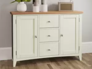 Image of Kenmore Patterdale White and Oak 2 Door 3 Drawer Large Sideboard Assembled