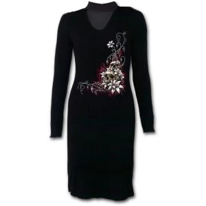 Image of Blood Tears Womens Medium Neck Band Elegant Dress - Black