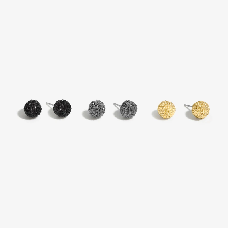 Image of Mood Two Tone Ball Stud Earrings - Pack of 3 Multi