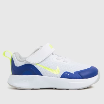 Image of Nike White & Blue Wearallday Trainers Toddler