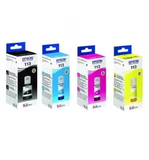 Image of Epson EcoTank 113 Black And Tri Colour Ink Bottle