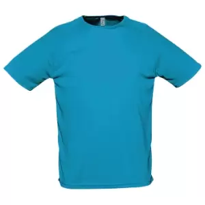 Image of SOLS Mens Sporty Short Sleeve Performance T-Shirt (S) (Aqua)