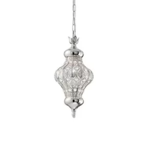 Image of Nawa 1 Light Small Ceiling Pendant Silver, E27
