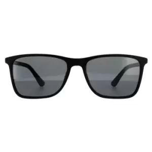 Image of Rectangle Matte Black Smoke Sunglasses