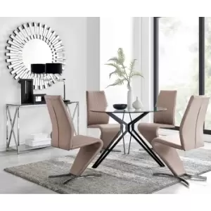 Image of Furniture Box Cascina Dining Table and 4 Cappuccino Willow Chairs