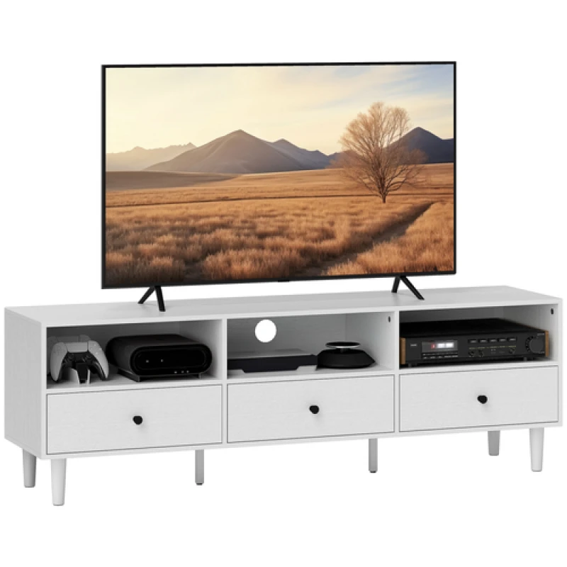 Image of HOMCOM HOMCOM TV Unit, TV Cabinet for up to 75", with Drawers, Shelves, Cream White Cream One Size Unisex 5063603563278