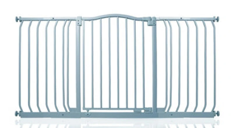 Image of Safetots Curved Top Safety Gate, 143Cm - 152Cm, Matt Grey, Pressure Fit Stair Gate