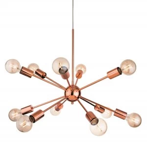 Image of 12 Light Multi Arm Ceiling Pendant Copper, E27