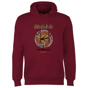 Image of Jurassic Park Life Finds A Way Tour Hoodie - Burgundy - XXL