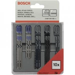 Image of 10 Piece Stichsageblatt-Set wood and metal Bosch Accessories 2607010148 1 Set