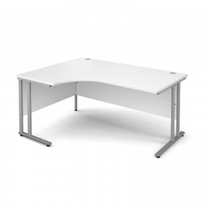 Image of Maestro 25 SL Left Hand Ergonomic Desk 1600mm - Silver Cantilever fram