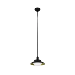 Image of Side 1 Light Dome Ceiling Pendant Black, Gold, G9