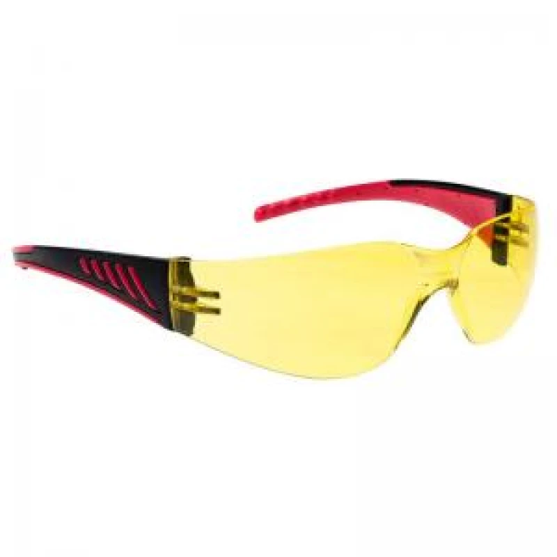 Image of Portwest Wrap Around Pro Safety Glasses PR32AMR Frame: Red