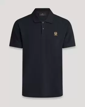 Image of Belstaff Badge Logo Polo Shirt In Dark Navy - Size M