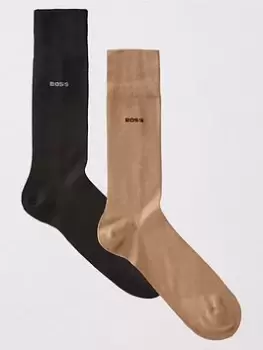 Image of BOSS Bodywear 2 Pack Rs Vi Bamboo Socks, Beige, Size 6-8.5, Men