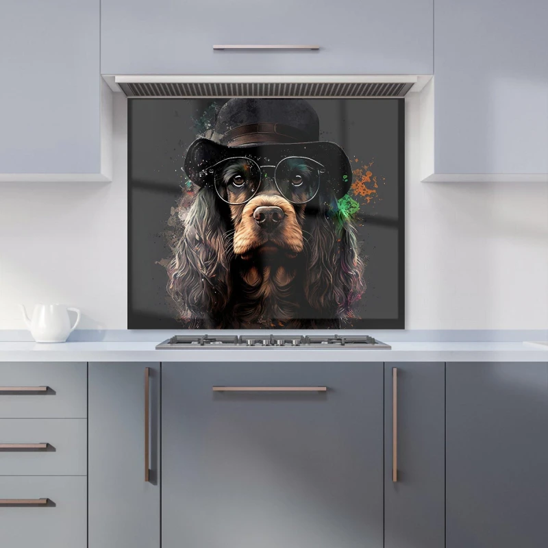 Image of Warren Reed - Designer English Cocker Spaniel Kitchen Splashback Size: 900mm x 750mm Multicolor Unisex 900mm x 750mm