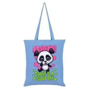 Image of Handa Panda Today Is A Good Day Tote Bag (One Size) (Sky Blue)