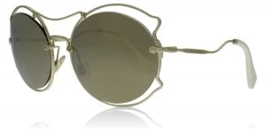 Image of Miu Miu MU50SS Sunglasses Pale Gold ZVN1C0 57mm