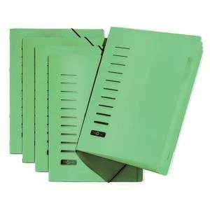 Image of Pagna A4 6 Compartment Sorting File Green Pack of 5 4005603