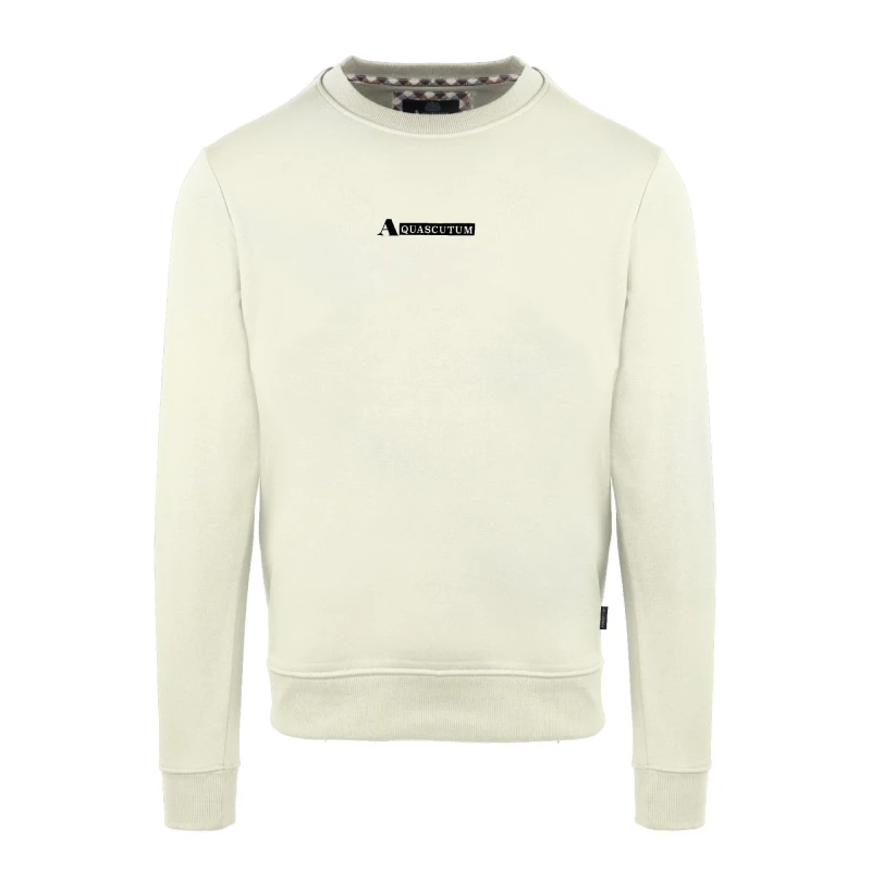 Image of Aquascutum Mens Round Neck Crew Sweatshirt - Yellow Male S