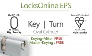 Image of Locksonline EPS Key and Turn Oval Cylinders