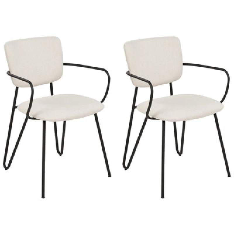 Image of Beliani Set Of 2 Dining Chairs Elko Off-White