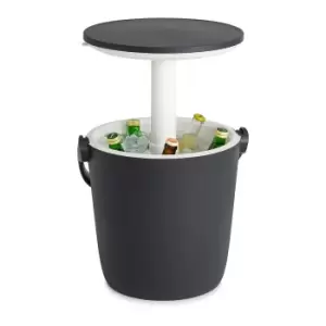 Image of Keter GoBar Outdoor Ice Cooler Table Garden Furniture - Dark Grey / Cream