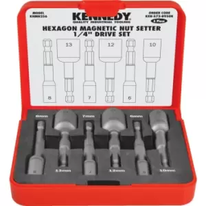 Image of 6PC Hexagon Magnetic Nut Setter 1/4" Drive Set