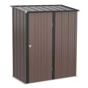 Image of Outsunny Outdoor Steel Storage Shed Steel w/ Lockable Door - Brown