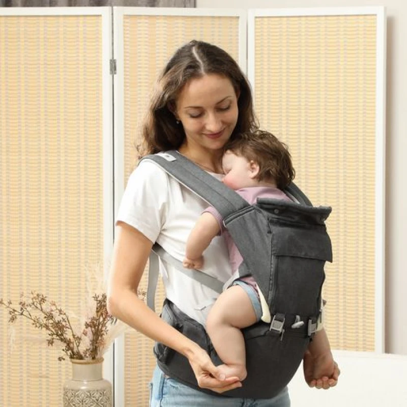 Image of Aiyaplay 6 In 1 Baby Carrier Newborn To Toddler With Removable Seat, Grey 430-005V00GY