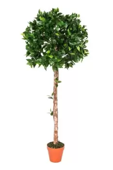 Image of Green 4ft Ficus Topiary Artificial Tree with Pot 125 cm