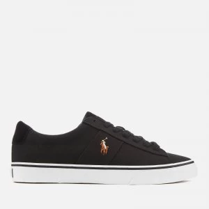 Image of Polo Ralph Lauren Mens Sayer Canvas Low Top Trainers - Black - UK 8 - Black