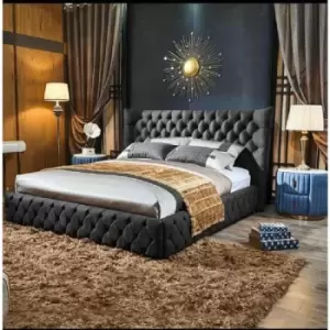 Image of Royale Bed King Plush Velvet Steel