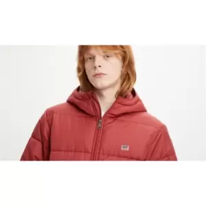 Image of Levis Telegraph Hood Shrt Jkt Caviar - Red