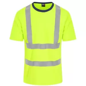 Image of PRO RTX High Visibility Mens T-Shirt (M) (Yellow/Navy) - Yellow/Navy