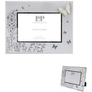 Image of Mirror White Glass Butterfly Frame 4X6 By Lesser & Pavey