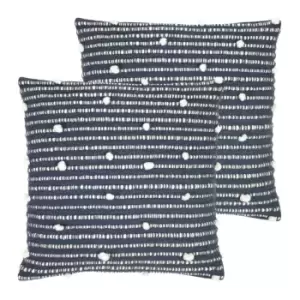Image of Furn. Arlo Twin Pack Polyester Filled Cushions Charcoal/Natural