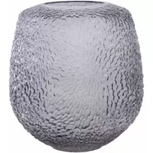 Image of Grey Medium Flower Vase For Room Decor Glass Vase Textured Vases For Flowers Detailed Floor Vase Living Room Decor Stylish Tall Vase 19 x 19 x 22