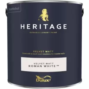 Image of Dulux Heritage Velvet Matt Roman White Matt Emulsion Paint 2.5L