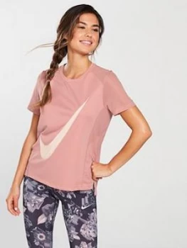 Image of Nike Running Miler HBR Tee Pink Size S Women