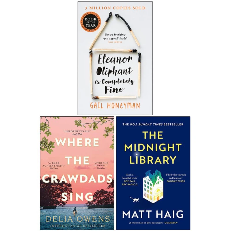 Image of Eleanor Oliphant Is Completely Fine, Where the Crawdads Sing, The Midnight Library 3 Book Set Gail Honeyman & Delia Owens & Matt Haig Books