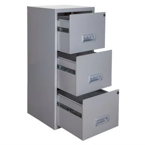 Image of Pierre Henry 3-Drawer Maxi Filing Cabinet - Silver