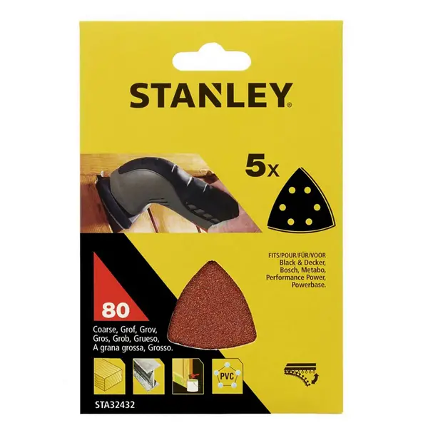 Image of Stanley Detail Head Sander Sheets 80G - STA32432-XJ