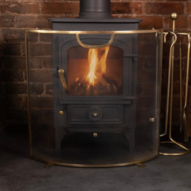 Image of Charles Bentley Eucalyptus Antique Gold Coloured Fireguard 60cm Gold