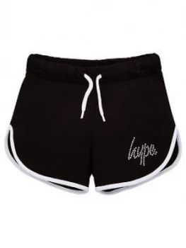 Image of Hype Girls Diamante Script Runner Short - Black