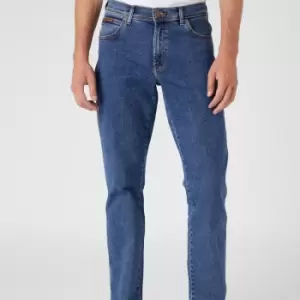 Image of Wrangler Mens Texas Original Regular Straight Leg Jeans - Stonewash - W32/L32 - Blue